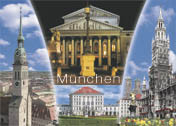 Ansichtskarte München als Bildcollage mit Nationaltheater