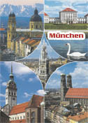 Ansichtskarte München im Hochformat als Bildcollage