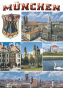 Ansichtskarte München im Hochformat mit Stadtwappen